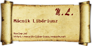 Mácsik Libériusz névjegykártya